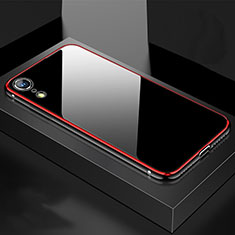 Coque Rebord Bumper Luxe Aluminum Metal Miroir 360 Degres Housse Etui M01 pour Apple iPhone XR Rouge