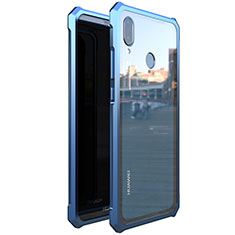 Coque Rebord Bumper Luxe Aluminum Metal Miroir 360 Degres Housse Etui M01 pour Huawei Nova 3e Bleu