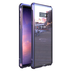 Coque Rebord Bumper Luxe Aluminum Metal Miroir 360 Degres Housse Etui M01 pour Samsung Galaxy Note 9 Violet