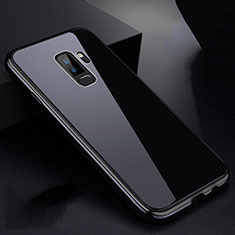 Coque Rebord Bumper Luxe Aluminum Metal Miroir 360 Degres Housse Etui M01 pour Samsung Galaxy S9 Plus Noir