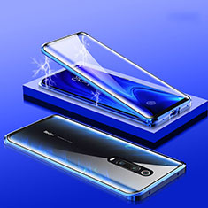 Coque Rebord Bumper Luxe Aluminum Metal Miroir 360 Degres Housse Etui M01 pour Xiaomi Mi 9T Bleu