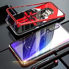 Coque Rebord Bumper Luxe Aluminum Metal Miroir 360 Degres Housse Etui M01 pour Xiaomi Mi A3 Lite Rouge