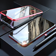 Coque Rebord Bumper Luxe Aluminum Metal Miroir 360 Degres Housse Etui M02 pour Apple iPhone XR Rouge