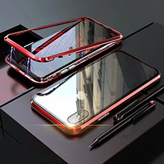 Coque Rebord Bumper Luxe Aluminum Metal Miroir 360 Degres Housse Etui M02 pour Apple iPhone Xs Max Rouge