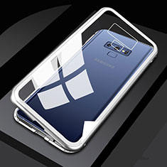 Coque Rebord Bumper Luxe Aluminum Metal Miroir 360 Degres Housse Etui M02 pour Samsung Galaxy Note 9 Argent