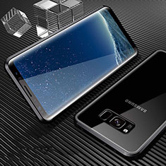 Coque Rebord Bumper Luxe Aluminum Metal Miroir 360 Degres Housse Etui M02 pour Samsung Galaxy S8 Noir