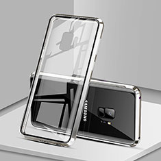 Coque Rebord Bumper Luxe Aluminum Metal Miroir 360 Degres Housse Etui M02 pour Samsung Galaxy S9 Argent