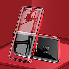 Coque Rebord Bumper Luxe Aluminum Metal Miroir 360 Degres Housse Etui M02 pour Samsung Galaxy S9 Rouge