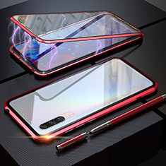 Coque Rebord Bumper Luxe Aluminum Metal Miroir 360 Degres Housse Etui M03 pour Xiaomi CC9e Rouge