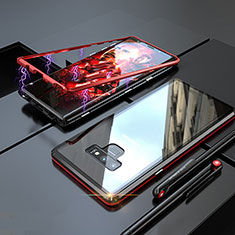 Coque Rebord Bumper Luxe Aluminum Metal Miroir 360 Degres Housse Etui M04 pour Samsung Galaxy Note 9 Rouge