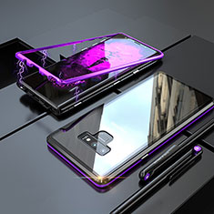 Coque Rebord Bumper Luxe Aluminum Metal Miroir 360 Degres Housse Etui M04 pour Samsung Galaxy Note 9 Violet