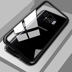 Coque Rebord Bumper Luxe Aluminum Metal Miroir 360 Degres Housse Etui M04 pour Samsung Galaxy S8 Plus Noir