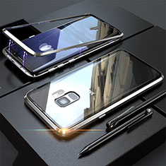 Coque Rebord Bumper Luxe Aluminum Metal Miroir 360 Degres Housse Etui M05 pour Samsung Galaxy S9 Argent