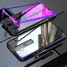 Coque Rebord Bumper Luxe Aluminum Metal Miroir 360 Degres Housse Etui pour Huawei Mate 20 Lite Violet