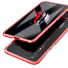 Coque Rebord Bumper Luxe Aluminum Metal Miroir 360 Degres Housse Etui pour Huawei P20 Pro Rouge