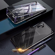 Coque Rebord Bumper Luxe Aluminum Metal Miroir 360 Degres Housse Etui pour Samsung Galaxy Note 10 Plus 5G Noir