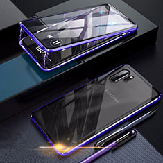 Coque Rebord Bumper Luxe Aluminum Metal Miroir 360 Degres Housse Etui pour Samsung Galaxy Note 10 Plus 5G Violet