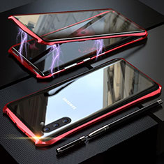 Coque Rebord Bumper Luxe Aluminum Metal Miroir 360 Degres Housse Etui pour Samsung Galaxy Note 10 Rouge