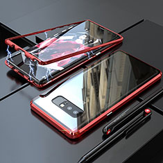 Coque Rebord Bumper Luxe Aluminum Metal Miroir 360 Degres Housse Etui pour Samsung Galaxy Note 8 Rouge