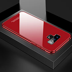 Coque Rebord Bumper Luxe Aluminum Metal Miroir 360 Degres Housse Etui pour Samsung Galaxy Note 9 Rouge