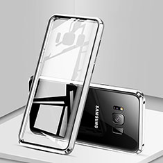 Coque Rebord Bumper Luxe Aluminum Metal Miroir 360 Degres Housse Etui pour Samsung Galaxy S8 Argent