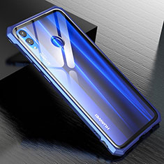 Coque Rebord Bumper Luxe Aluminum Metal Miroir Housse Etui M01 pour Huawei Honor 8X Bleu