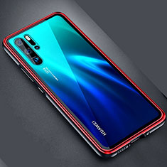 Coque Rebord Bumper Luxe Aluminum Metal Miroir Housse Etui M04 pour Huawei P30 Pro New Edition Rouge