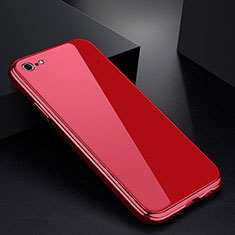 Coque Rebord Bumper Luxe Aluminum Metal Miroir Housse Etui pour Apple iPhone 6S Plus Rouge