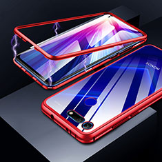 Coque Rebord Bumper Luxe Aluminum Metal Miroir Housse Etui pour Huawei Honor View 20 Rouge