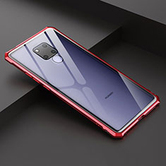 Coque Rebord Bumper Luxe Aluminum Metal Miroir Housse Etui pour Huawei Mate 20 X 5G Rouge