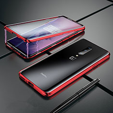 Coque Rebord Bumper Luxe Aluminum Metal Miroir Housse Etui pour OnePlus 7 Pro Rouge