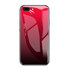 Coque Rebord Contour Silicone et Vitre Miroir Housse Etui A01 pour Apple iPhone 7 Plus Rouge
