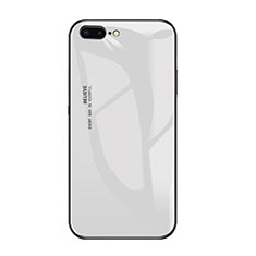 Coque Rebord Contour Silicone et Vitre Miroir Housse Etui A01 pour Apple iPhone 8 Plus Blanc