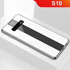 Coque Rebord Contour Silicone et Vitre Miroir Housse Etui A01 pour Samsung Galaxy S10 5G Blanc