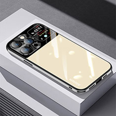 Coque Rebord Contour Silicone et Vitre Miroir Housse Etui AT1 pour Apple iPhone 13 Pro Max Or