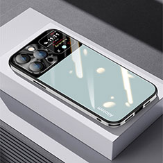 Coque Rebord Contour Silicone et Vitre Miroir Housse Etui AT1 pour Apple iPhone 13 Pro Max Pastel Vert