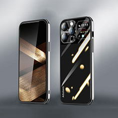 Coque Rebord Contour Silicone et Vitre Miroir Housse Etui AT2 pour Apple iPhone 13 Pro Max Noir