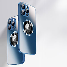 Coque Rebord Contour Silicone et Vitre Miroir Housse Etui avec Mag-Safe Magnetic Magnetique pour Apple iPhone 13 Pro Bleu