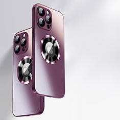 Coque Rebord Contour Silicone et Vitre Miroir Housse Etui avec Mag-Safe Magnetic Magnetique pour Apple iPhone 13 Pro Vin Rouge