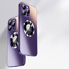Coque Rebord Contour Silicone et Vitre Miroir Housse Etui avec Mag-Safe Magnetic Magnetique pour Apple iPhone 13 Pro Violet