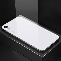 Coque Rebord Contour Silicone et Vitre Miroir Housse Etui Degrade Arc en Ciel A01 pour Apple iPhone XR Blanc