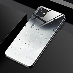 Coque Rebord Contour Silicone et Vitre Miroir Housse Etui Degrade Arc en Ciel H01 pour Apple iPhone 11 Gris