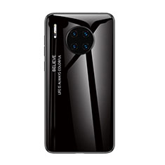 Coque Rebord Contour Silicone et Vitre Miroir Housse Etui Degrade Arc en Ciel H01 pour Huawei Mate 30 5G Noir