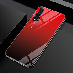 Coque Rebord Contour Silicone et Vitre Miroir Housse Etui Degrade Arc en Ciel H01 pour Huawei Nova 6 5G Rouge