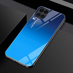 Coque Rebord Contour Silicone et Vitre Miroir Housse Etui Degrade Arc en Ciel H01 pour Huawei Nova 6 SE Bleu
