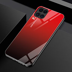 Coque Rebord Contour Silicone et Vitre Miroir Housse Etui Degrade Arc en Ciel H01 pour Huawei Nova 6 SE Rouge