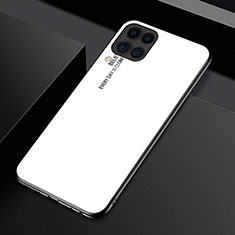 Coque Rebord Contour Silicone et Vitre Miroir Housse Etui Degrade Arc en Ciel H01 pour Huawei Nova 7i Blanc
