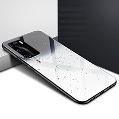 Coque Rebord Contour Silicone et Vitre Miroir Housse Etui Degrade Arc en Ciel H01 pour Huawei P40 Pro Gris