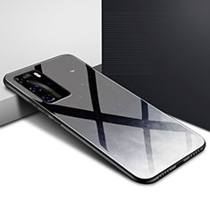 Coque Rebord Contour Silicone et Vitre Miroir Housse Etui Degrade Arc en Ciel H01 pour Huawei P40 Pro Noir