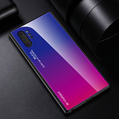 Coque Rebord Contour Silicone et Vitre Miroir Housse Etui Degrade Arc en Ciel H01 pour Samsung Galaxy Note 10 Plus 5G Rose Rouge